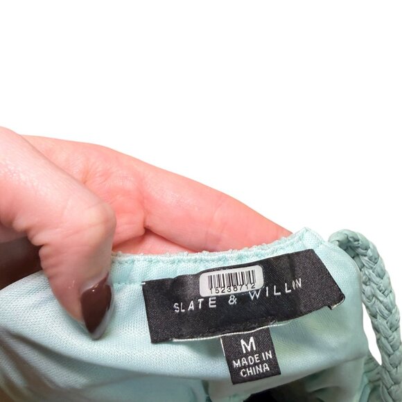 Slate & Willow Blue Tiered Maxi Dress Elastic Waist Size M Summer - Picture 6 of 6